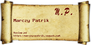 Marczy Patrik névjegykártya